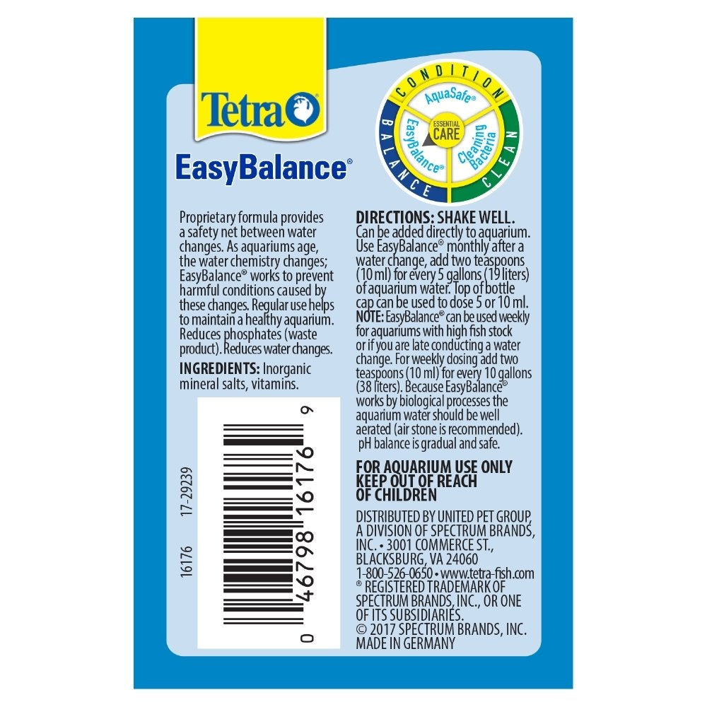 Tetra EasyBalance doseur intégré: dosage précis en 5 ou 10 ml pour facilité.