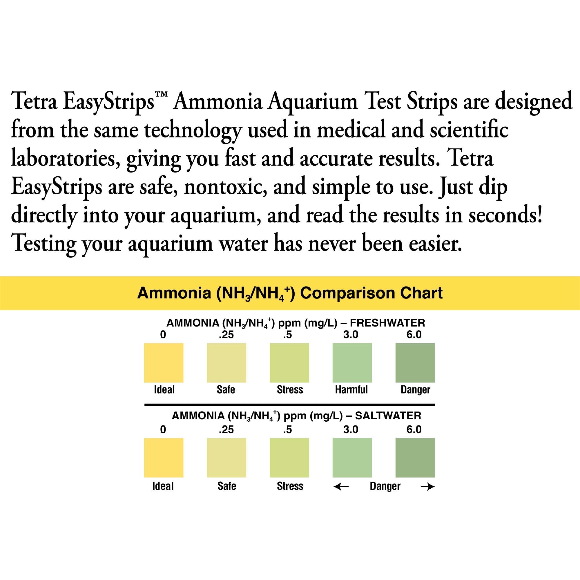Tetra EasyStrips bande-test Dureté: surveille la qualité de l’eau.