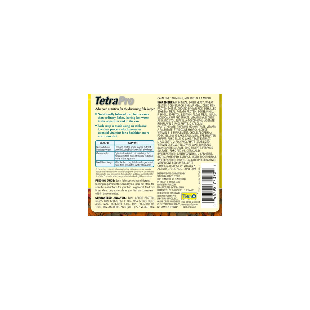 TetraPRO Tropical Crisps, emballage pratique pour nourrir vos poissons tropicaux.