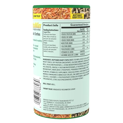 Tetra ReptoMin 3-en-1 friandises crevettes, source de protéines variée.