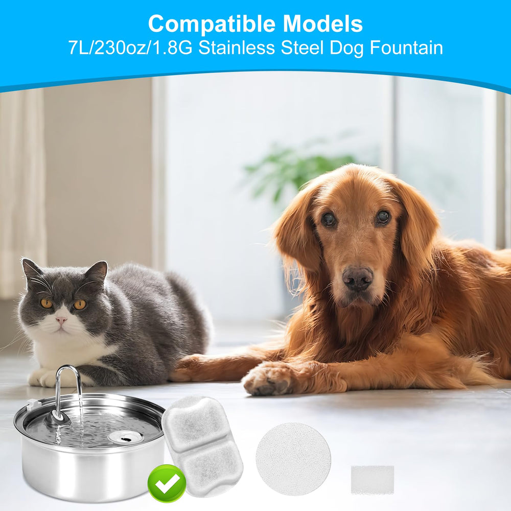Filtration triple Tettie, eau plus limpide pour le chien.