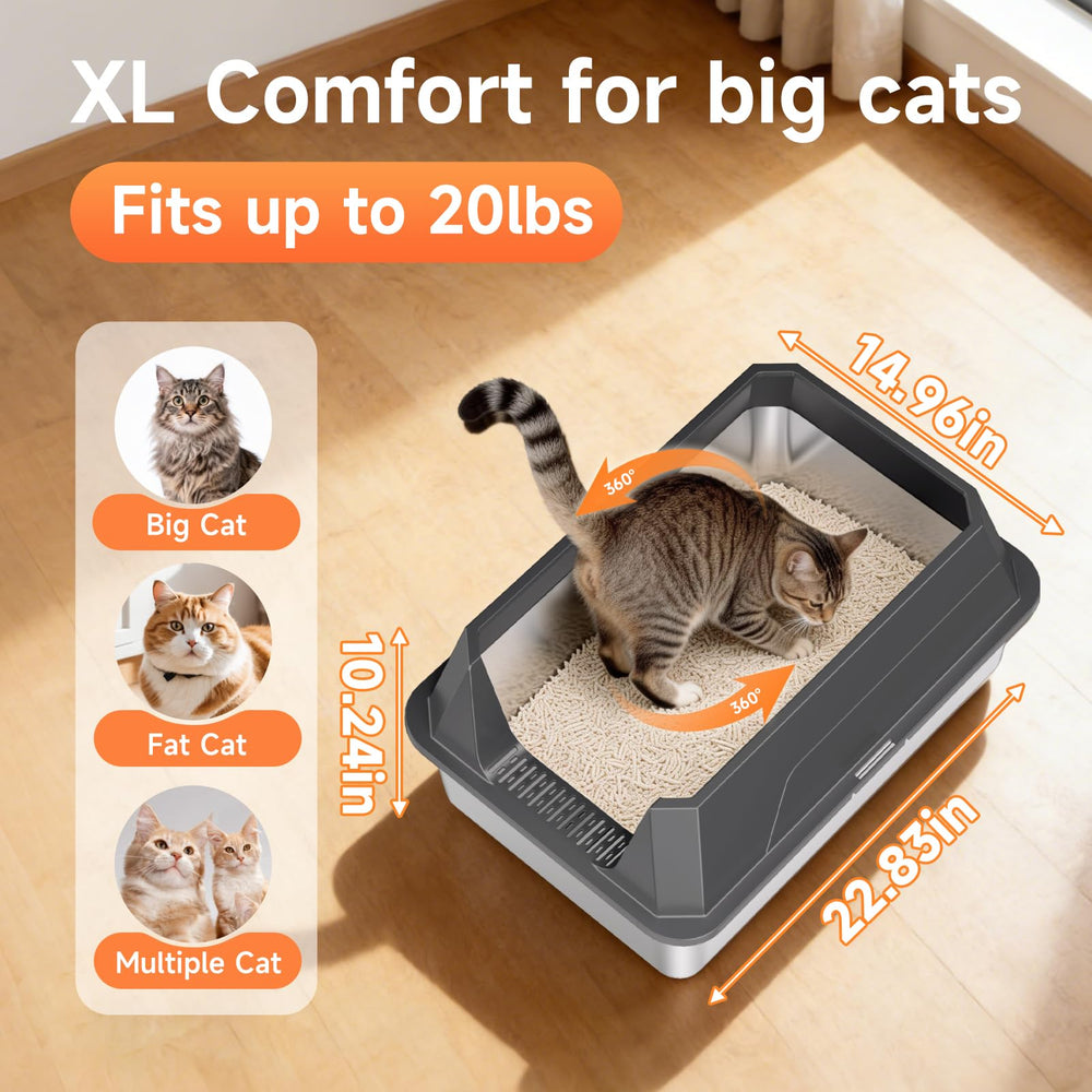 Litière Tevila 20L, capacité jumbo pour plusieurs chats et moins de remplissages.