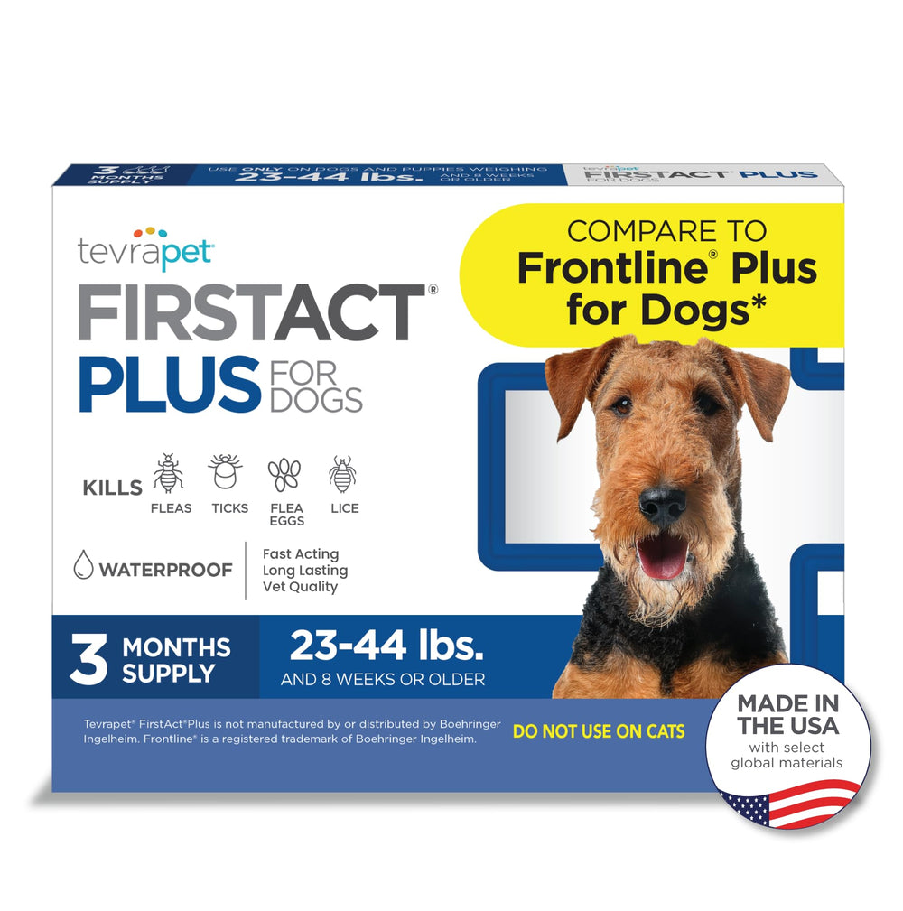 TevraPet FirstAct Plus : application à la nuque du chien avec protection locale efficace.