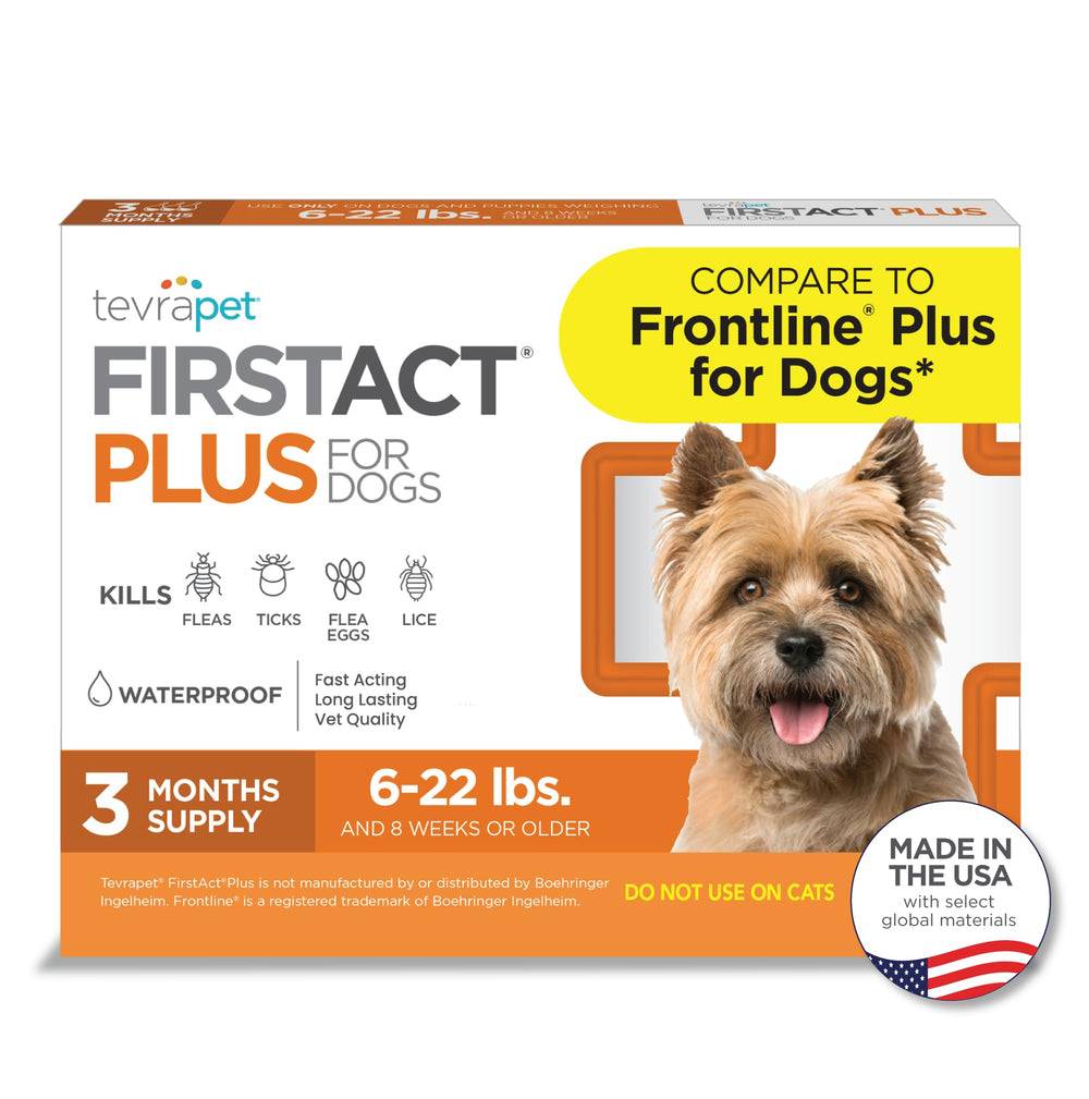 TevraPet FirstAct Plus: application nuque chien, protection durable contre puces