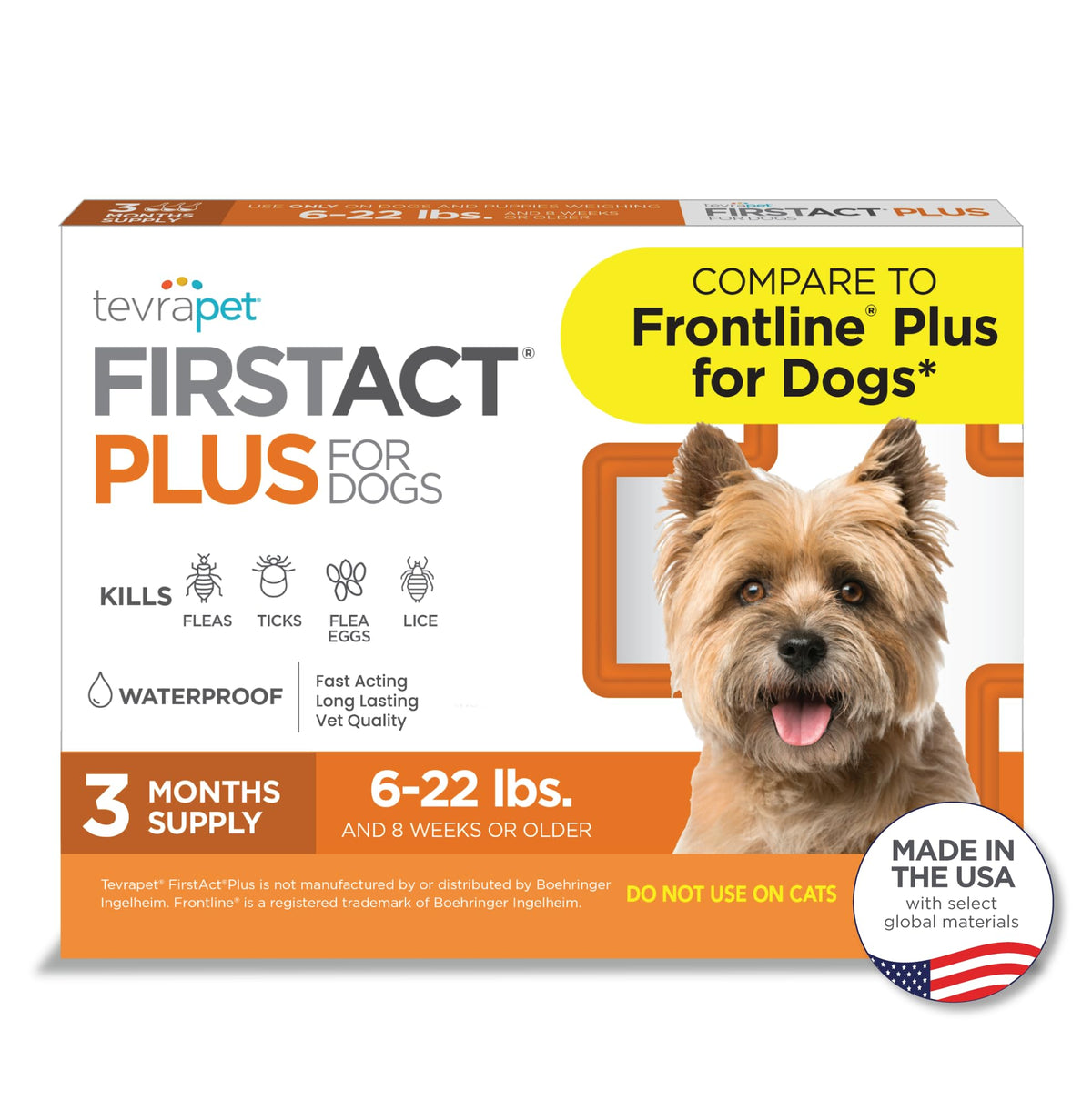 TevraPet FirstAct Plus: application nuque chien, protection durable contre puces