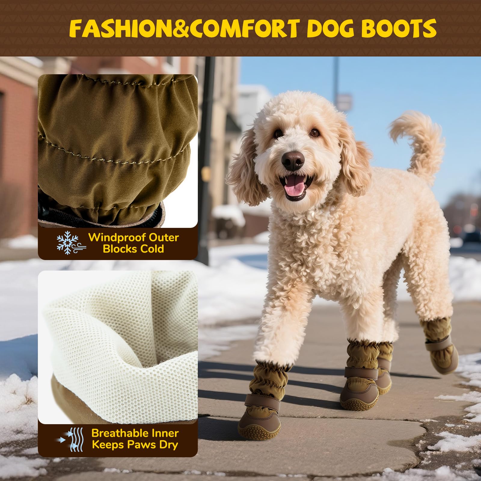 TEWIWAP bottes pour chien, matière imperméable protégeant les pattes et le sol.