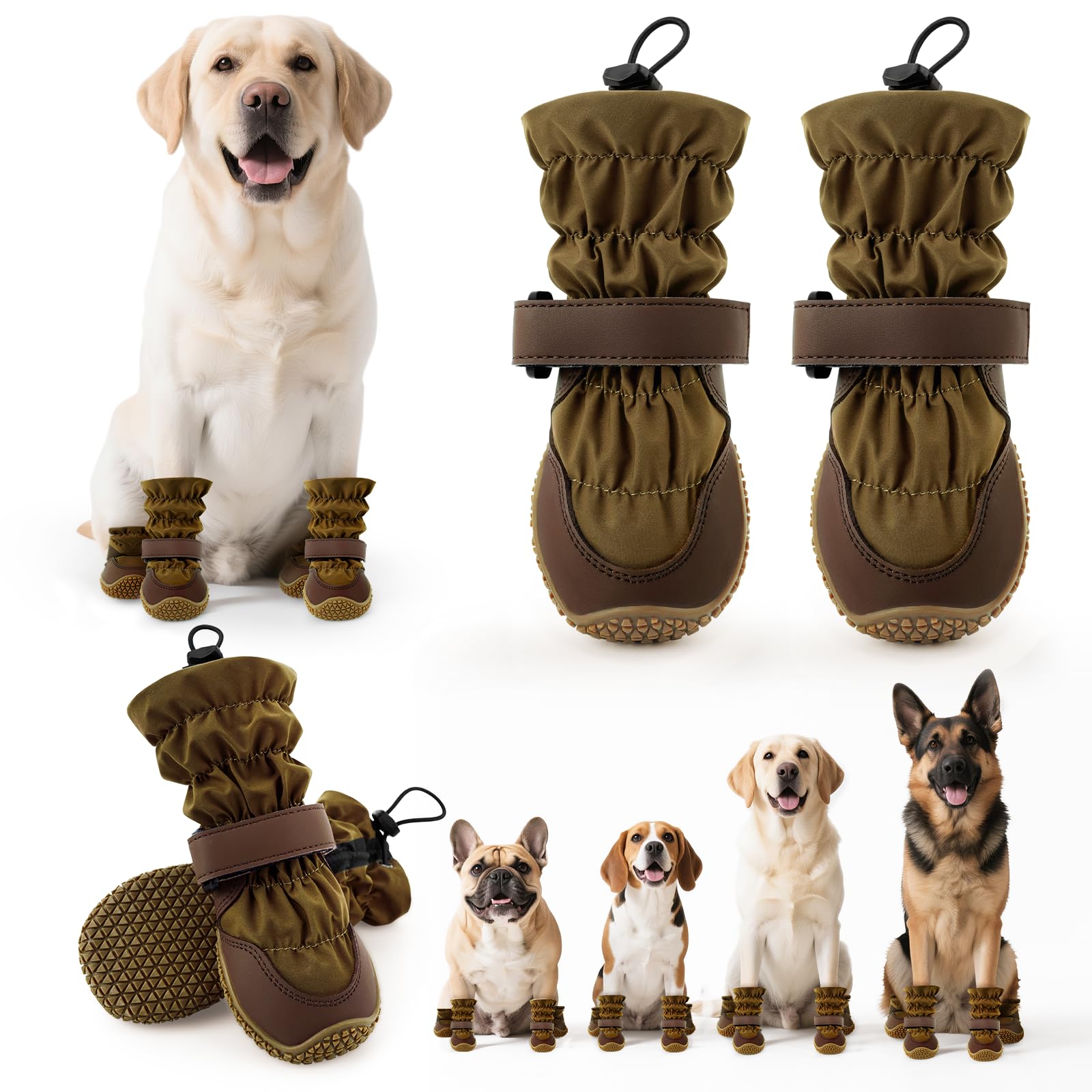 TEWIWAP bottes pour chien en neige offrant une traction antidérapante.