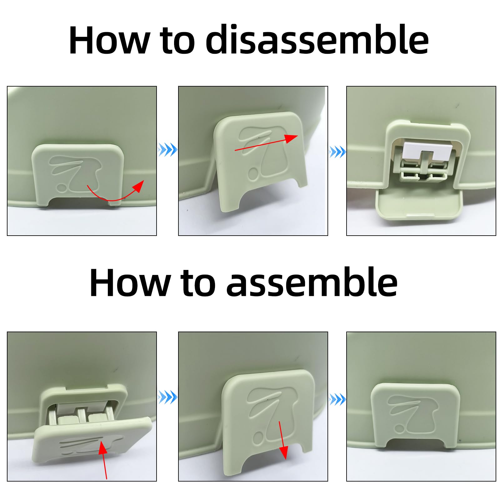 Tfwadmx Litière lapin, accessoires ménage inclus pour entretien rapide.