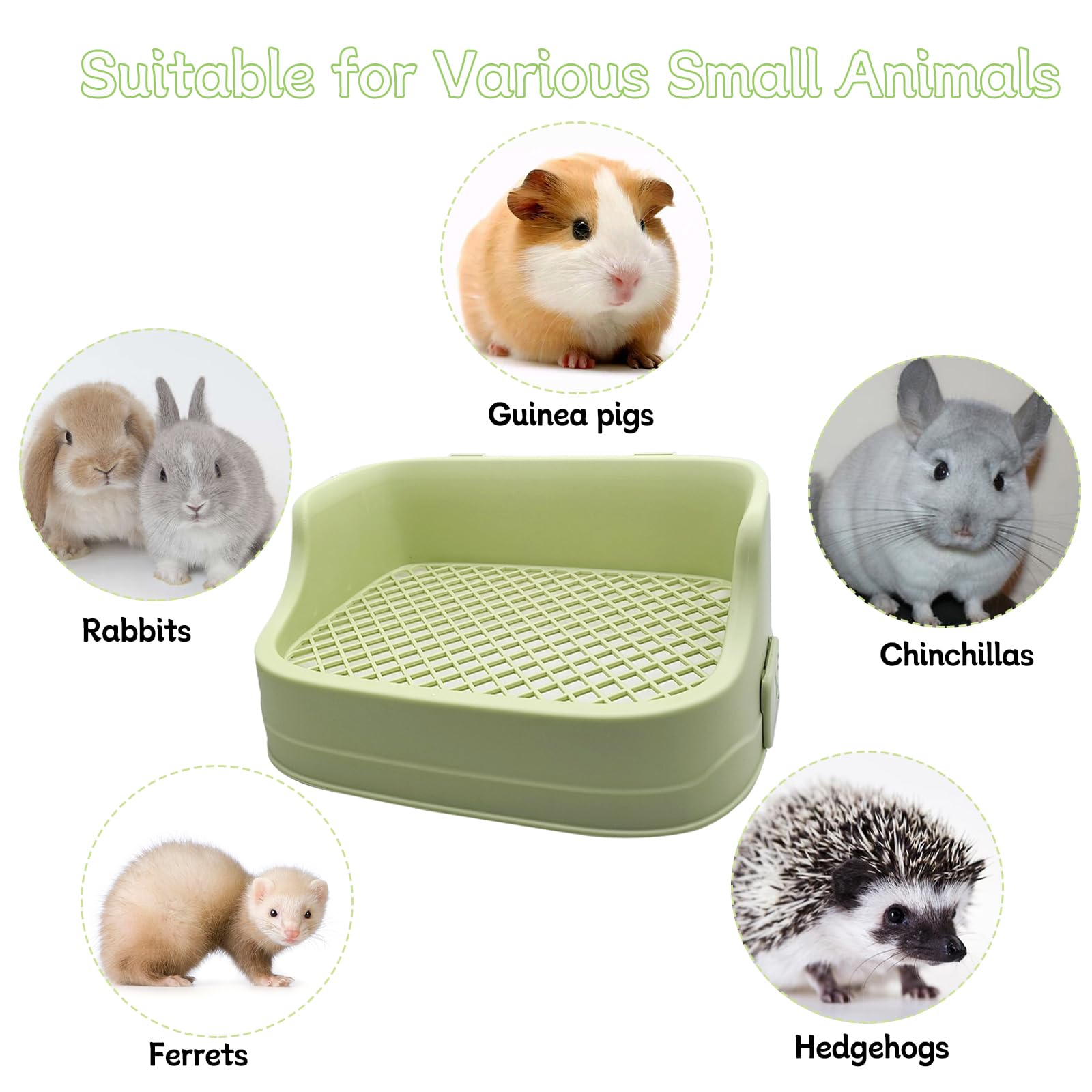 Tfwadmx Litière lapin, dimensions adaptées pour petits animaux (36x24x15 cm).