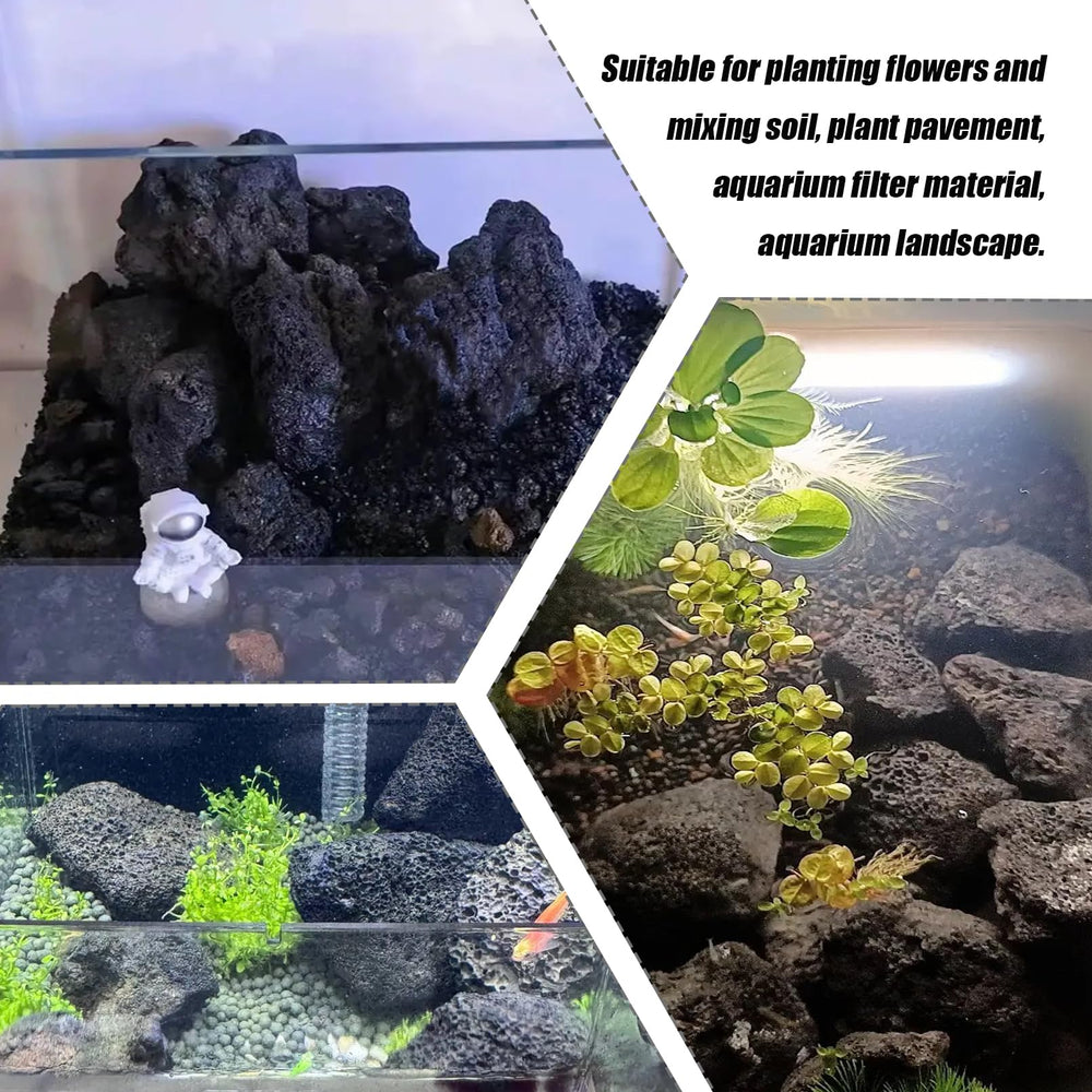 Tfwadmx pierres volcaniques noires pour pavage et décor d'aquarium.