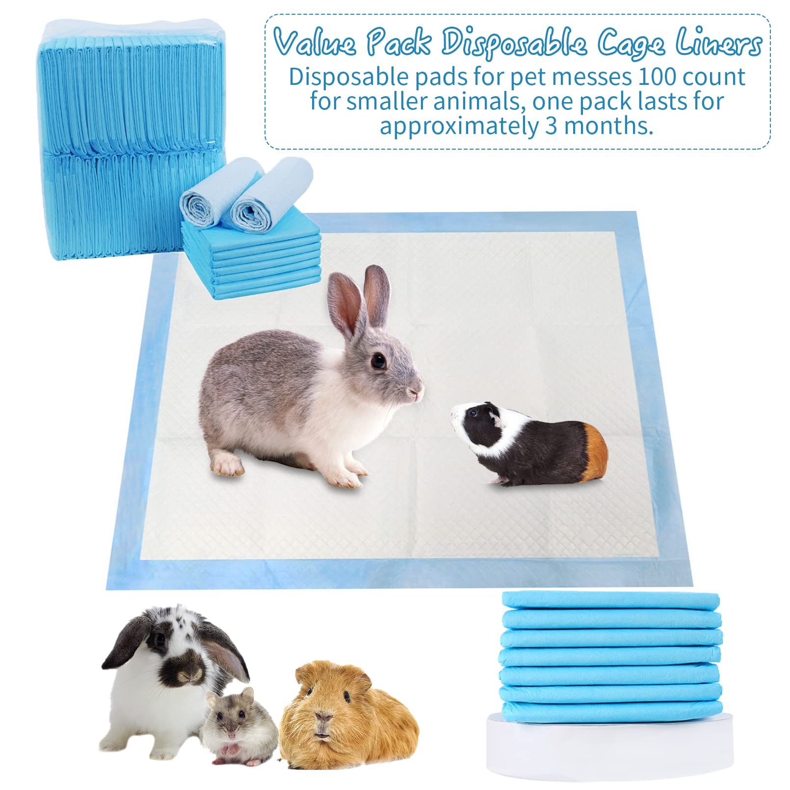 Tfwadmx tapis-pipi pour petits animaux, absorption rapide et hygiène.