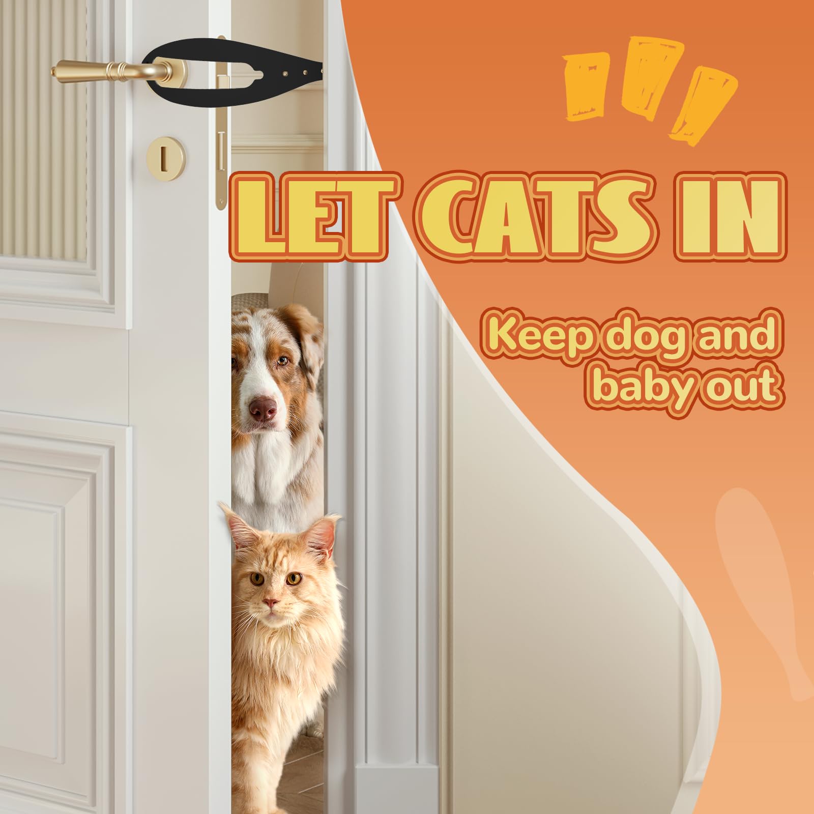 TGIOW sangle réglable 2,5–6 pouces, adaptée à la taille du chat pour un passage sûr.
