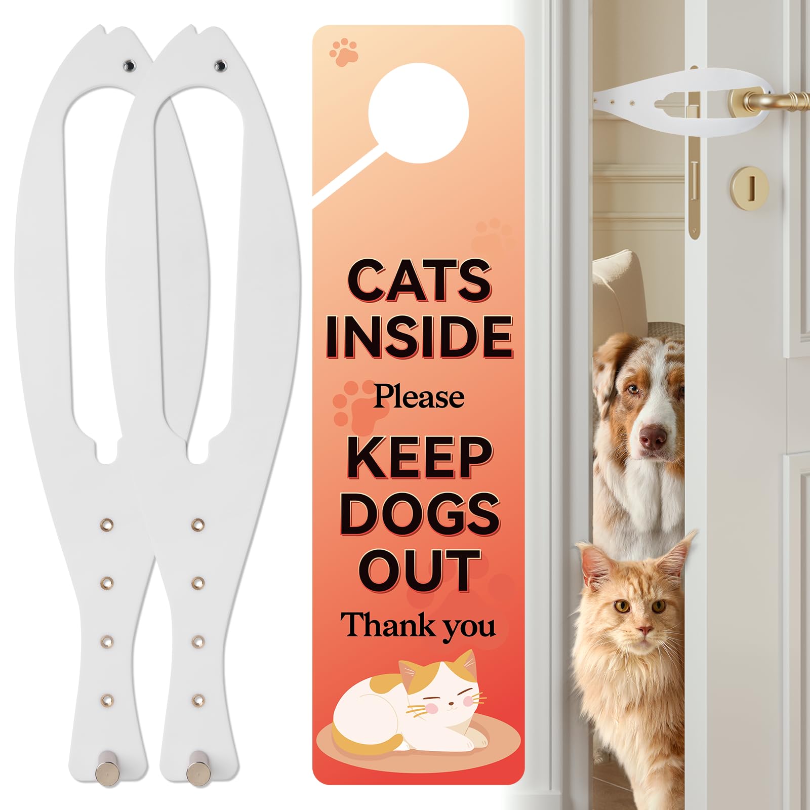 Porte-chat TGIOW blanc avec lacet robuste pour sécurité.