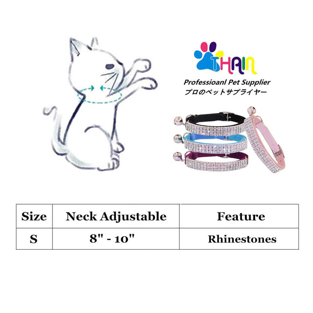 Collier THAIN chat ajustable en élastique rose pour sécurité et liberté de mouvement.