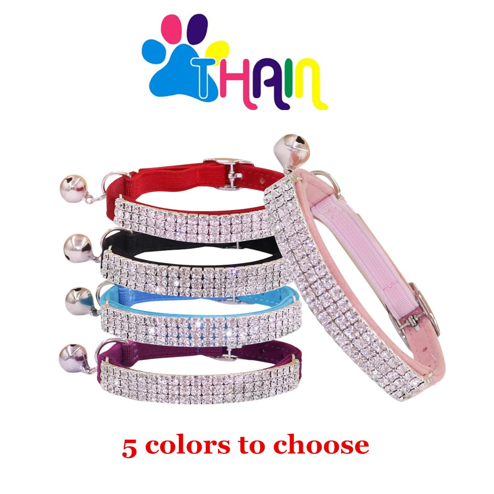 Collier THAIN avec rhinestones brillants qui scintillent, idéal pour fêtes, rose.