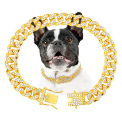 THAMIAO collier-chaine or diamant 18 pouces, idéal pour des promenades élégantes.