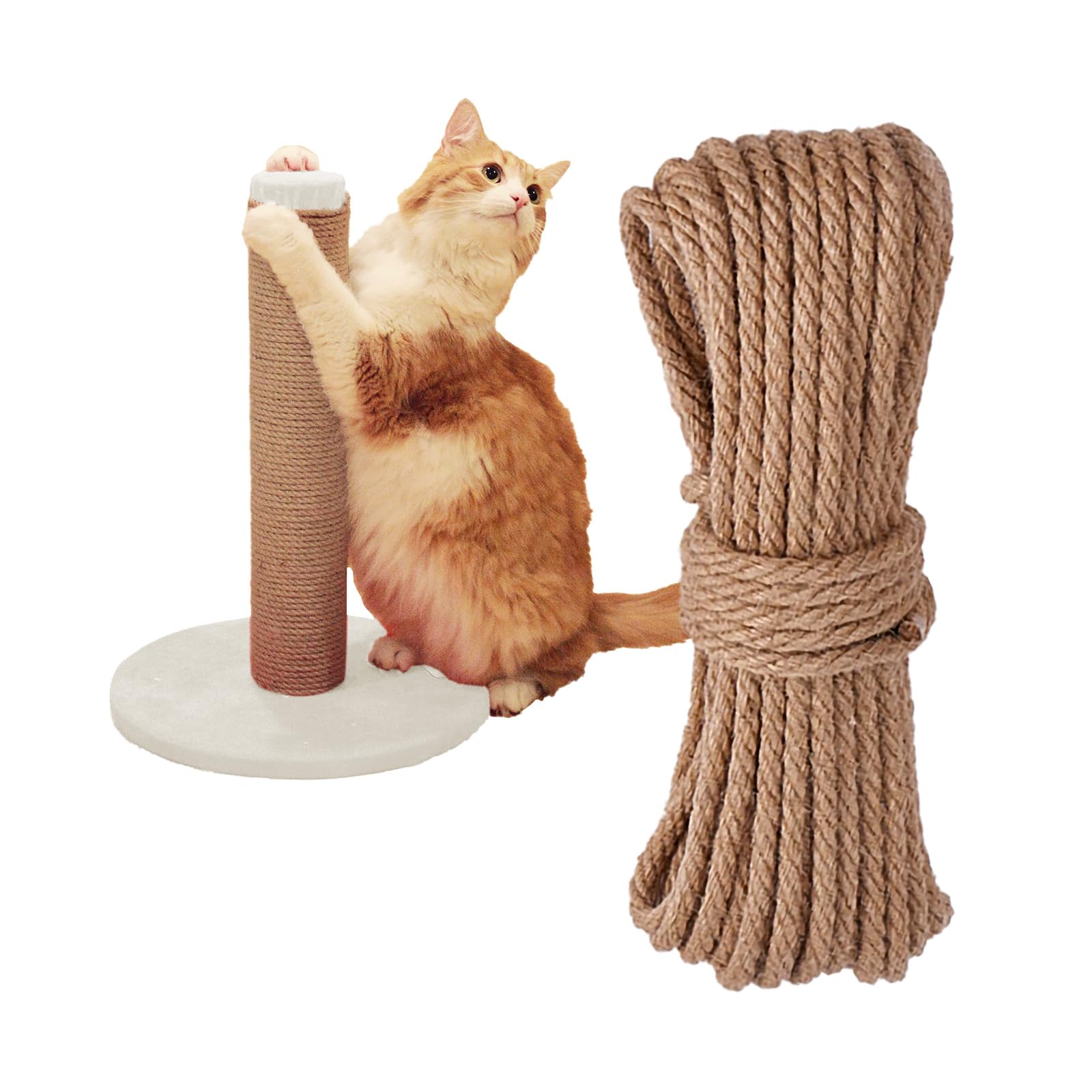 THAMIAO corde sisal naturelle, texture robuste, idéale pour l'arbre à chat et griffoir.