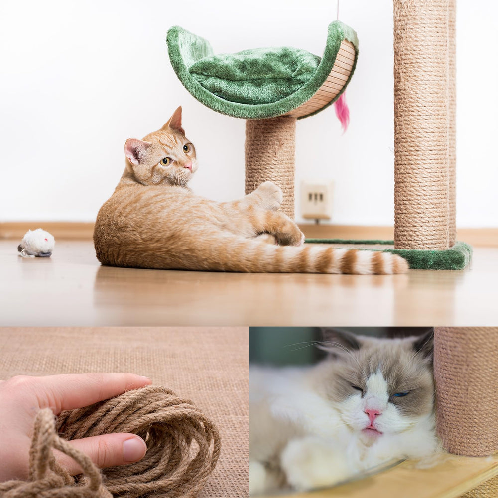 THAMIAO corde sisal 6 mm, texture légèrement rugueuse favorise le griffage.