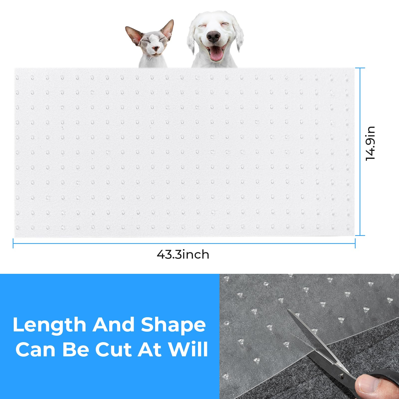 THAMIAO Protége-tapis anti-rayures pour chats, surface antidérapante.