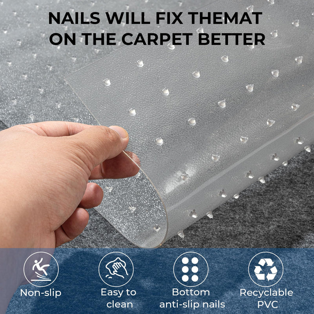 THAMIAO Protége-tapis PVC 1,8 mm, matériau durable et recyclable.