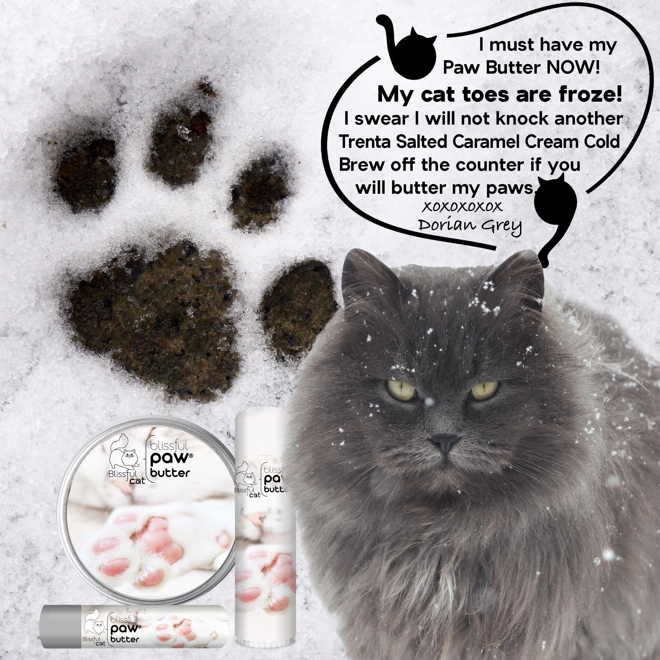 The Blissful Cat Paw Butter – application facile sur le coussinet du chat.