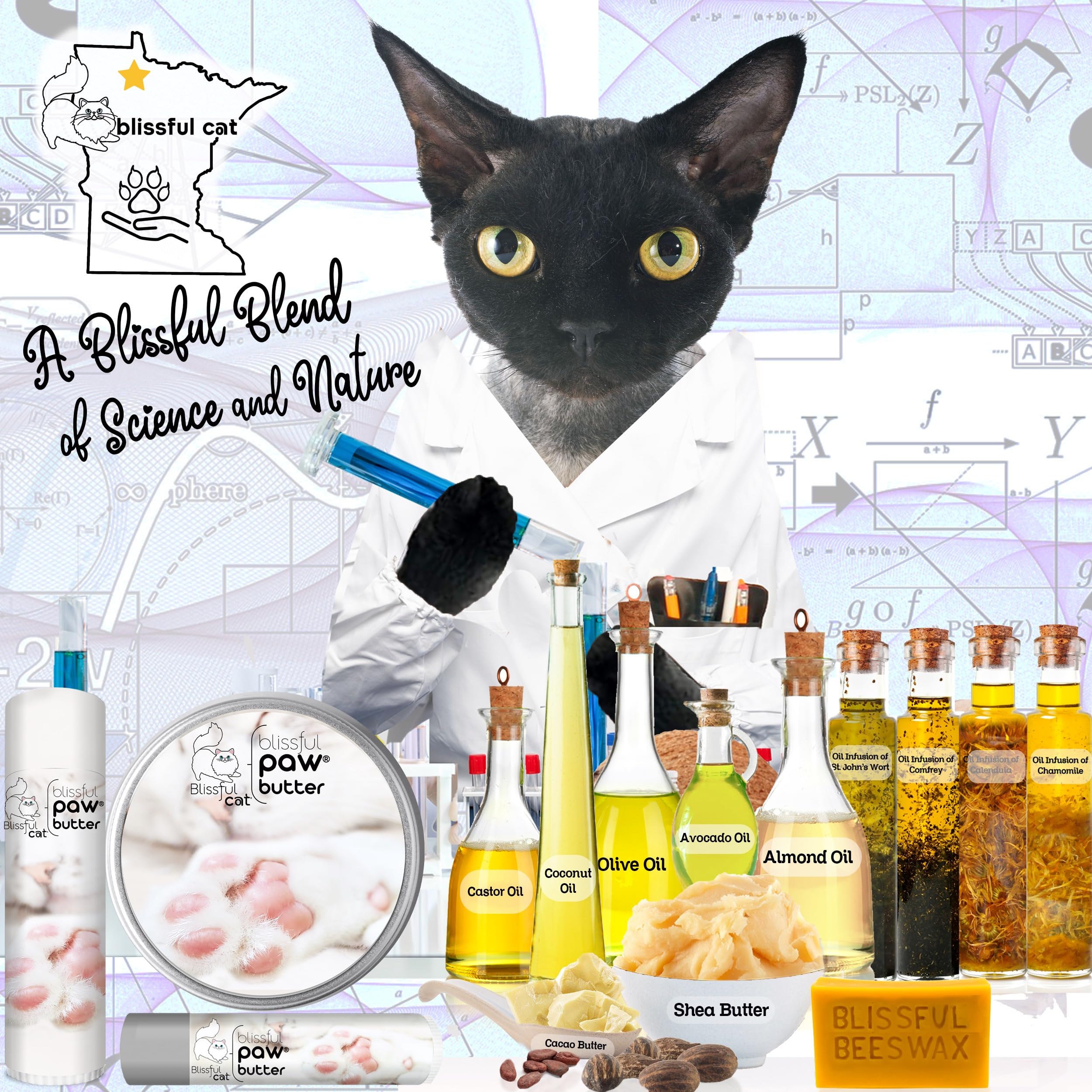 Ingrédients naturels The Blissful Dog, pour nourrir et revitaliser les pattes.