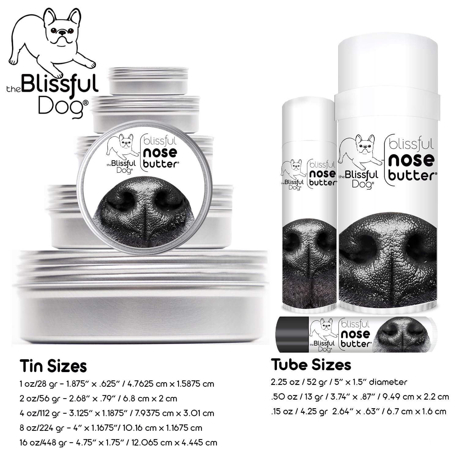 The Blissful Dog Nose Butter - emballage compact et pratique.