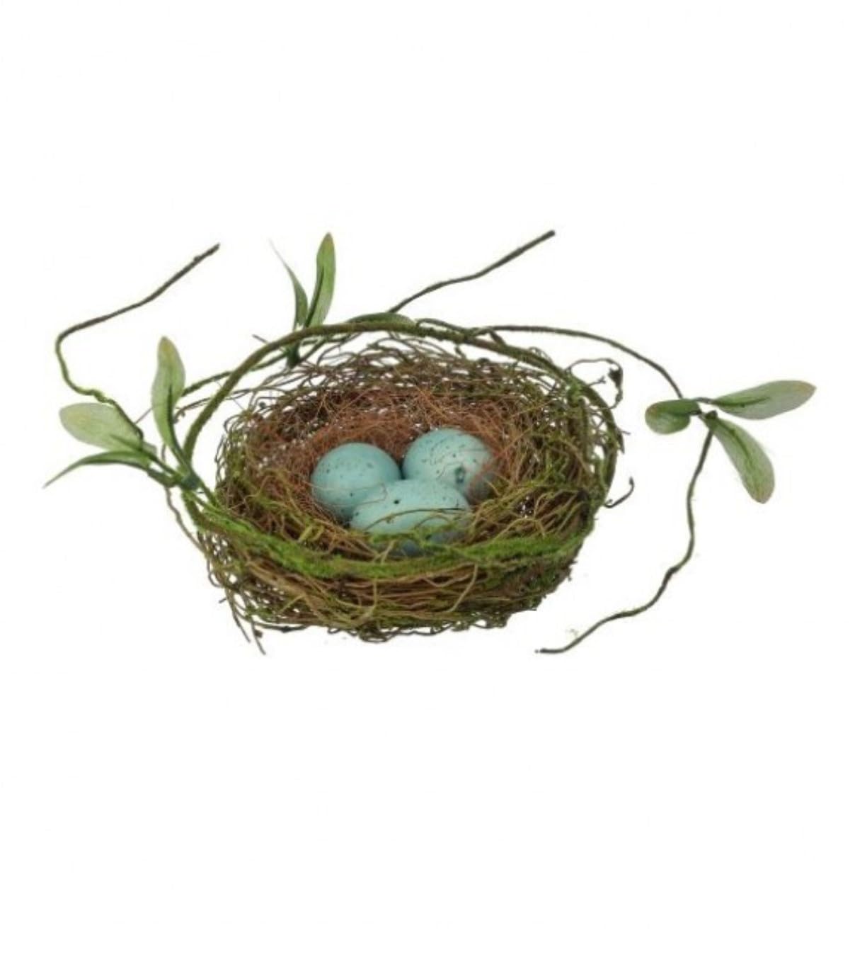 The Bridge Collection nid d'oiseau bleu – œufs décoratifs pour centres de table printaniers.