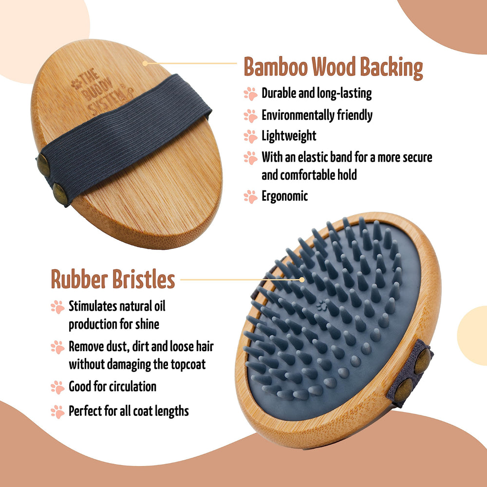 The Buddy System brins-caoutchouc-stimulation-peau : stimule doucement la peau et libère les poils.