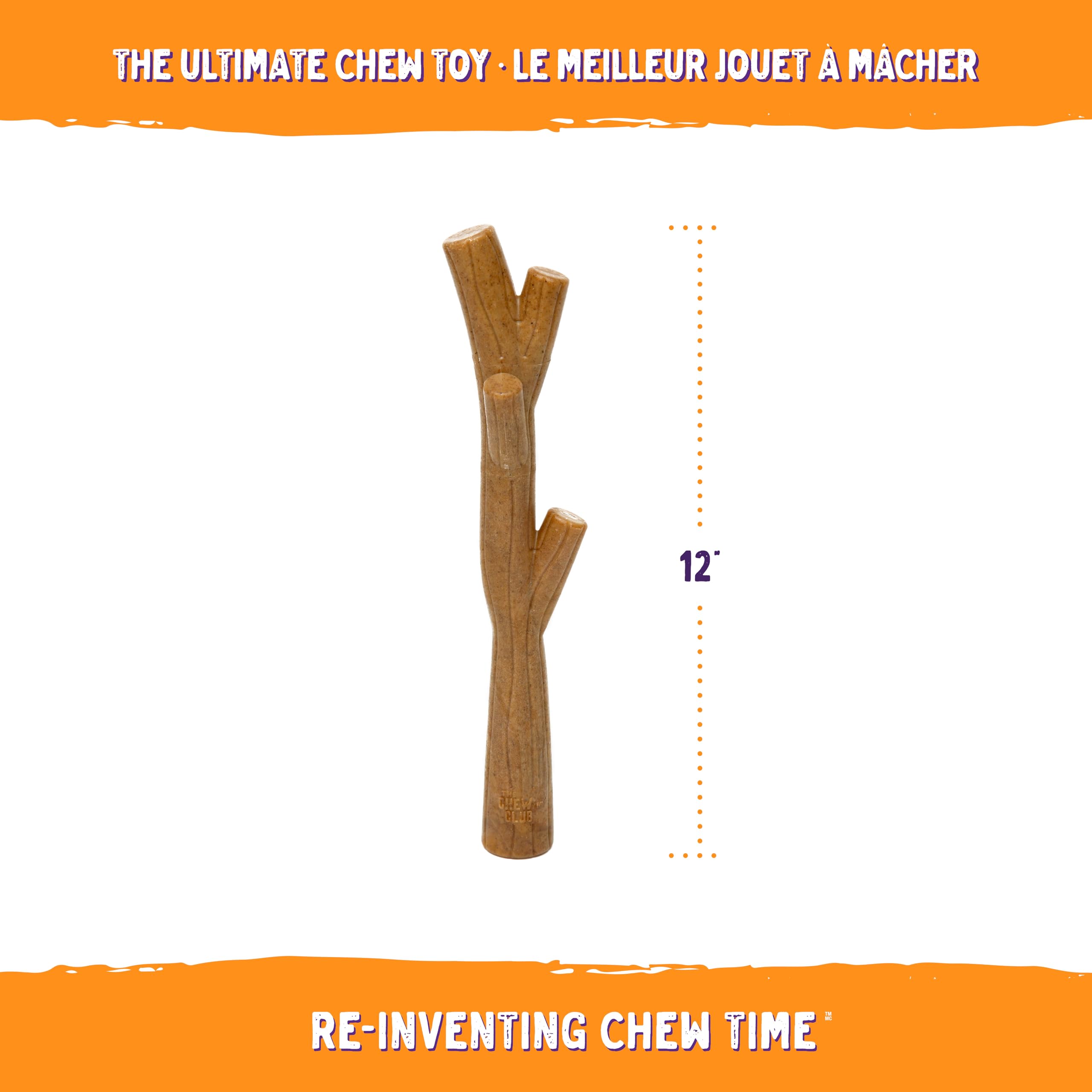 The Chew Club Power Bone en bambou réel pour chiens, conçu pour durer.