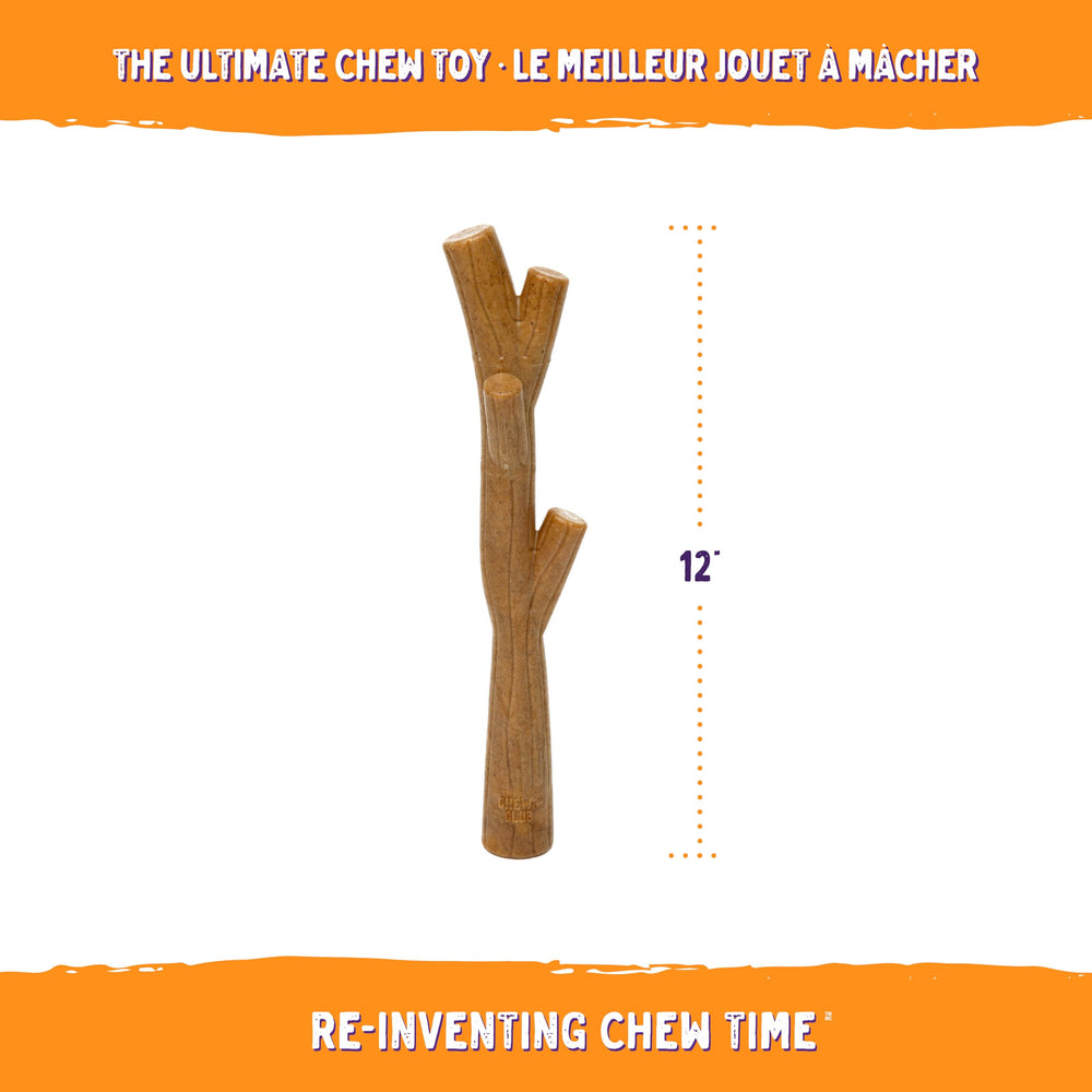 The Chew Club Power Bone en bambou réel pour chiens, conçu pour durer.