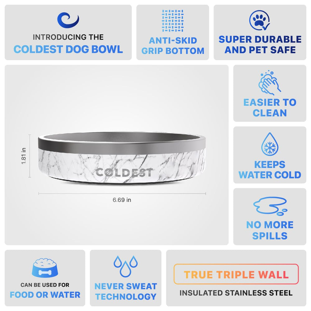 The Coldest Water, capacité 21 oz Carrara marbre pour style et capacité.