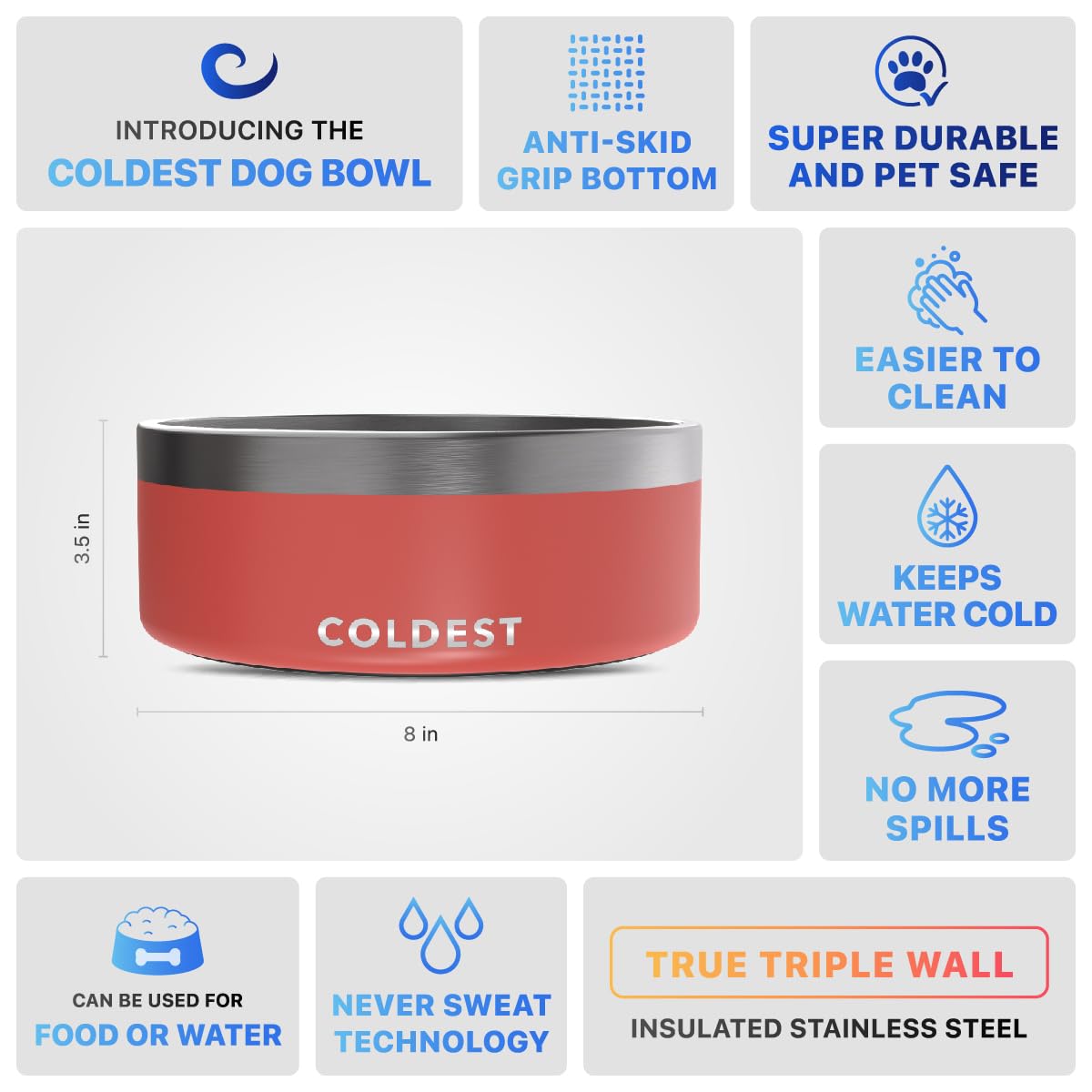 La gamelle The Coldest Water robuste en acier inoxydable.