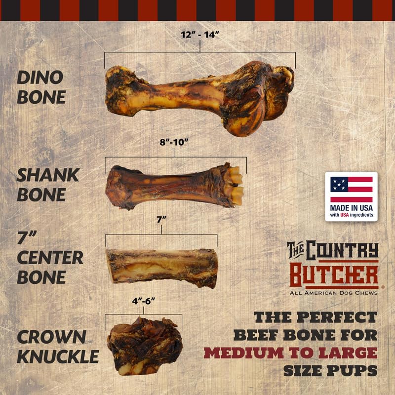 THE COUNTRY BUTCHER Giant Dog Bone alternative naturelle au cuir brut.