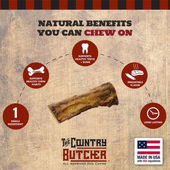 THE COUNTRY BUTCHER os à moelle 7 pouces sur surface naturelle, durable.