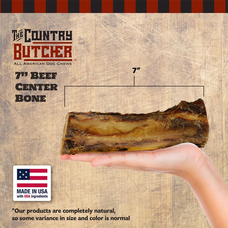 THE COUNTRY BUTCHER os à moelle 7 pouces vue produit, idéal pour chiens actifs.
