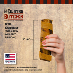THE COUNTRY BUTCHER Rib Combo longueur 18-20 cm, format idéal pour des sessions de mastication.