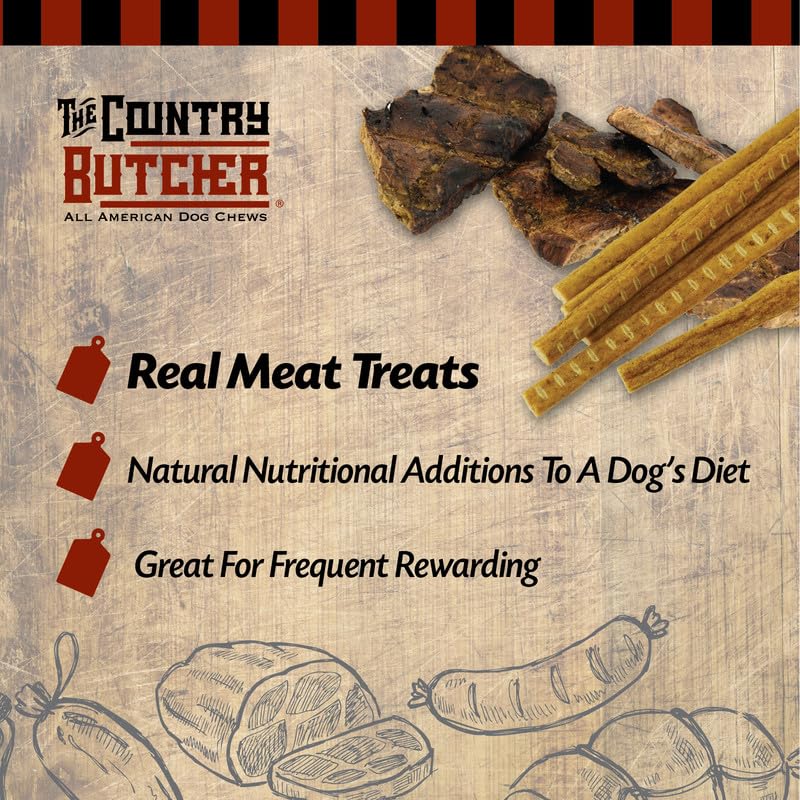 THE COUNTRY BUTCHER sabots vache farcis grand, longue distraction pour chiens puissants