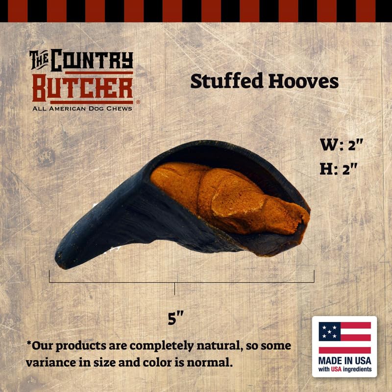 THE COUNTRY BUTCHER sabots vache farcis moyen, durables et engages pour chiens moyens