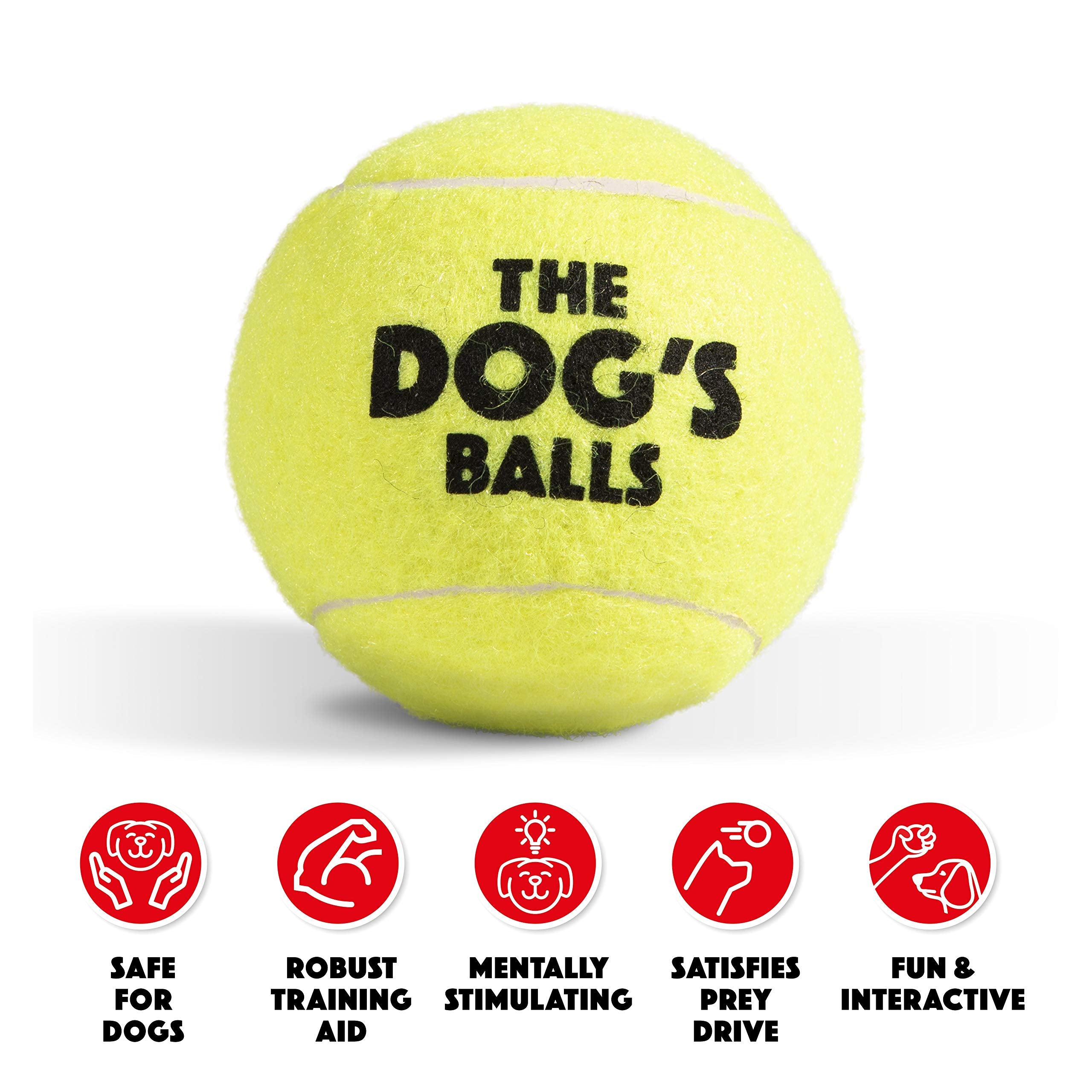 The Dog's Balls - Balle de fetch jaune pour gros chiens, facilement visible.