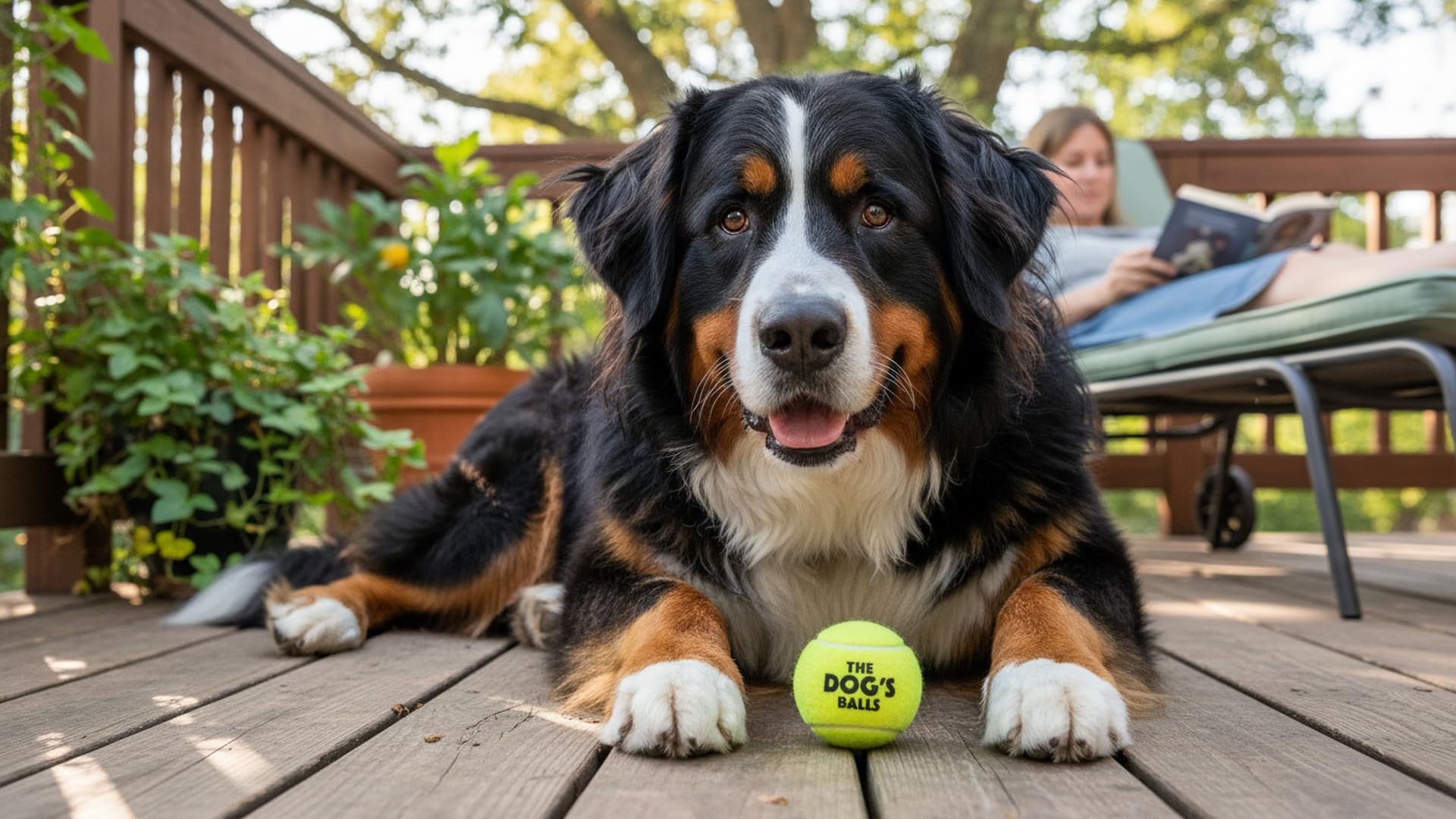 The Dog's Balls - Balle en feut non abrasif, plus douce pour les dents.