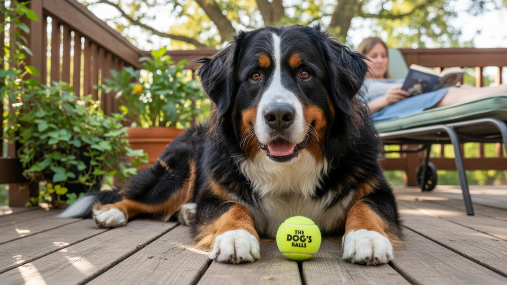 The Dog's Balls - Balle en feut non abrasif, plus douce pour les dents.