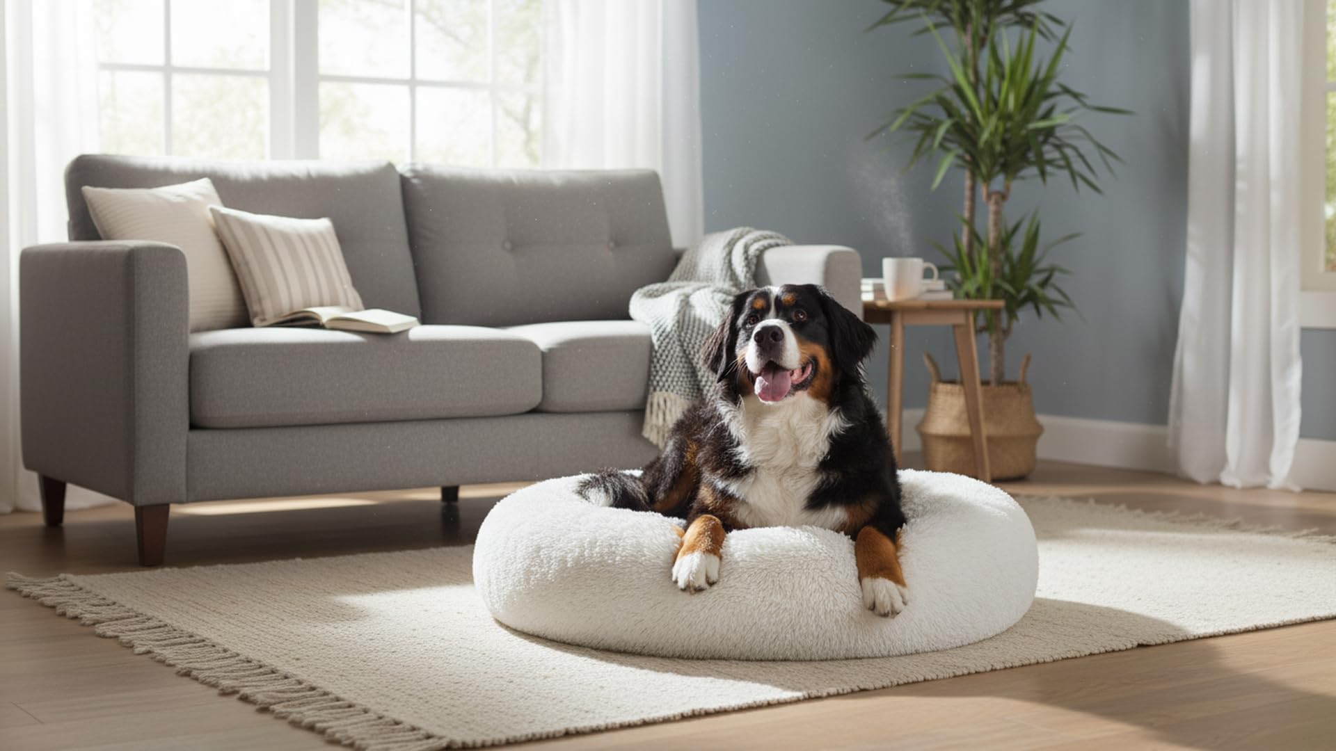 The Dog’s Balls Donut Bed — taille XL 45 pouces, espace généreux.