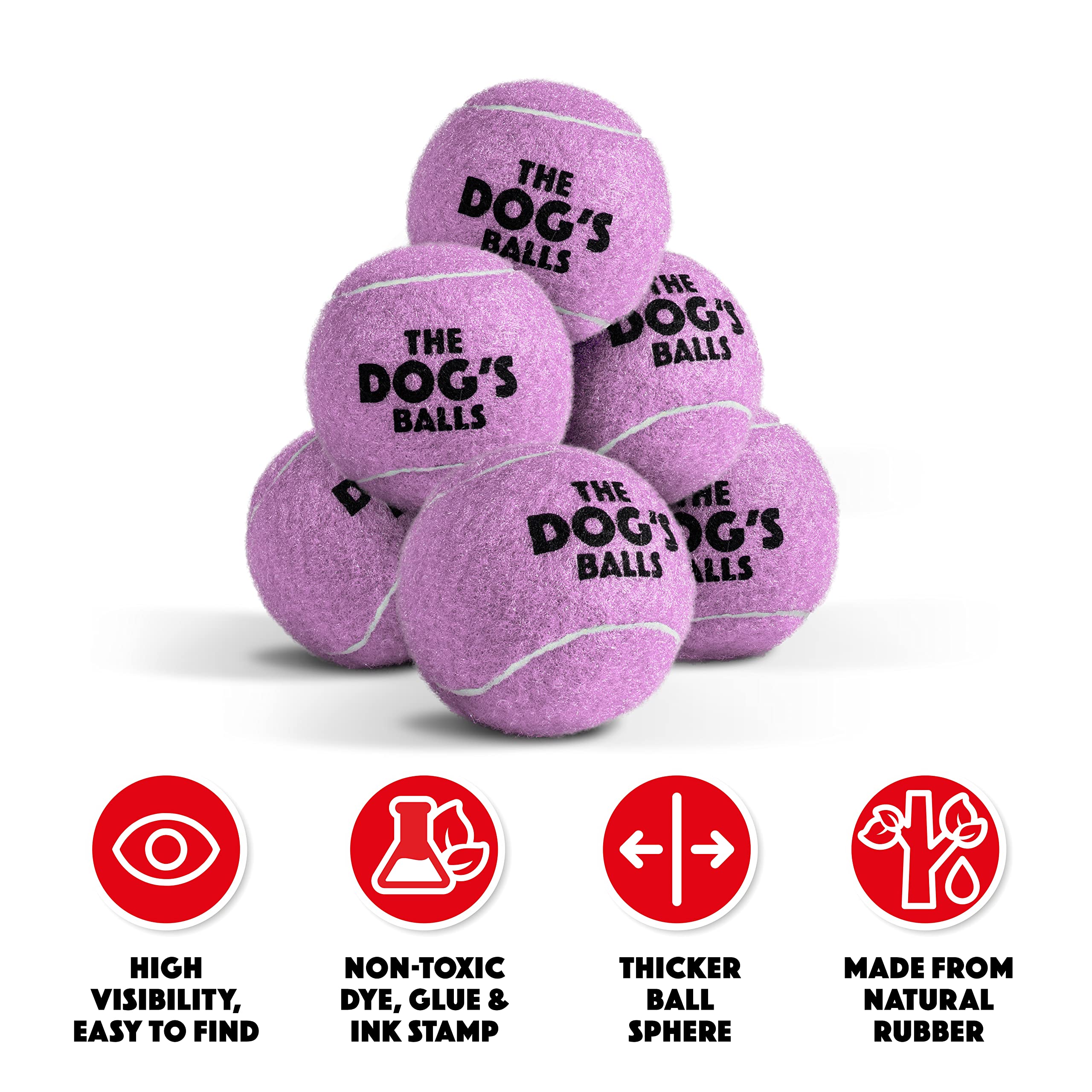 The Dog's Balls: entretien et entraînement faciles avec ces balles violettes.