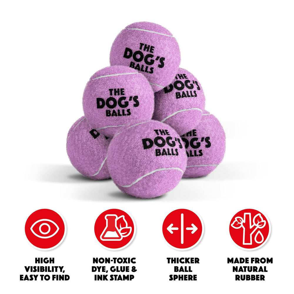 The Dog's Balls: entretien et entraînement faciles avec ces balles violettes.