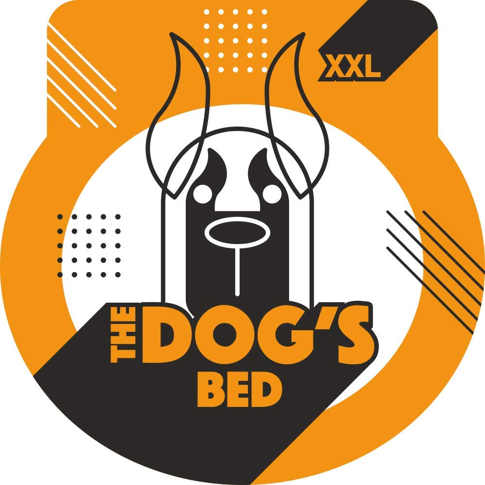 Bordure noire et gris sur le lit The Dog’s Balls.