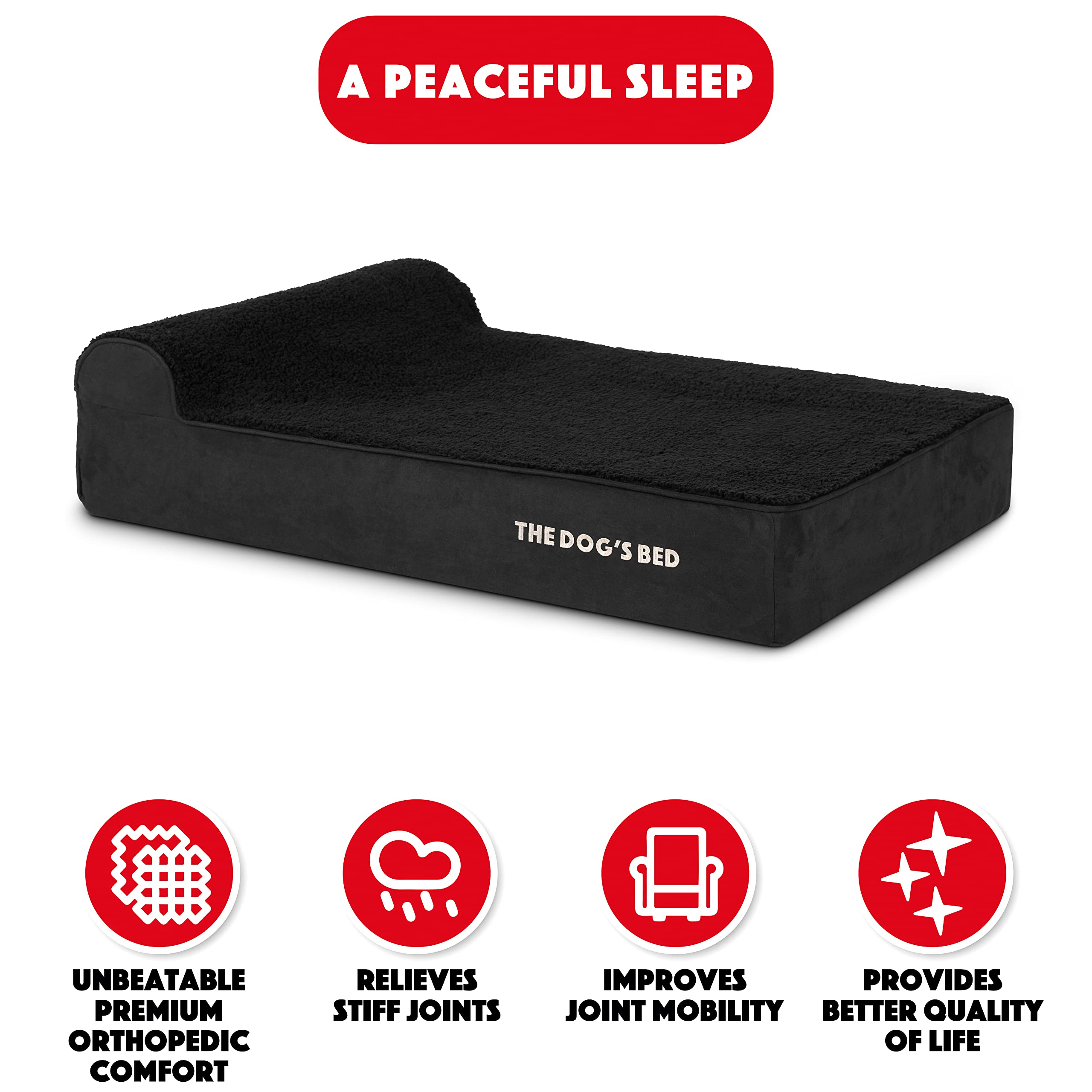 The Dog's Balls tissu plush noir durable pour le couchage