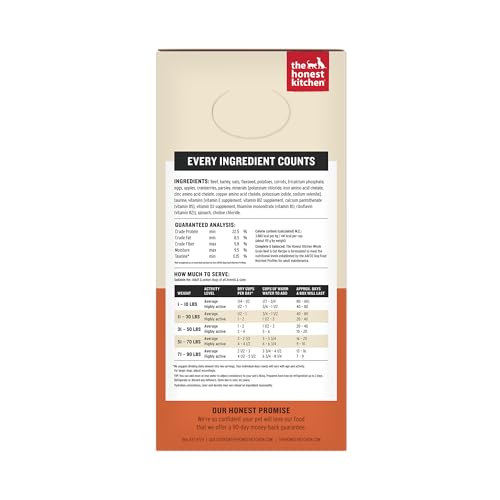 The Honest Kitchen ingrédients-qualite boeuf et avoine pour chiens