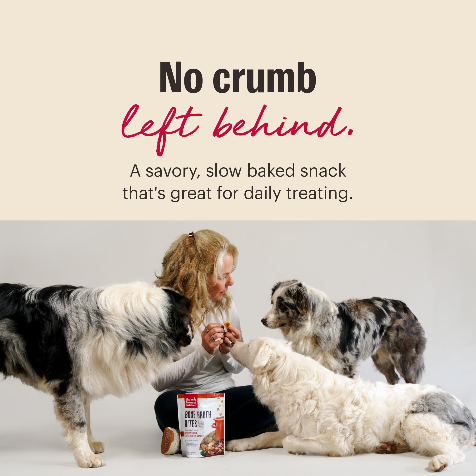Taille bouchée adaptée The Honest Kitchen Bone Broth Bites pour chiens moyens et grands