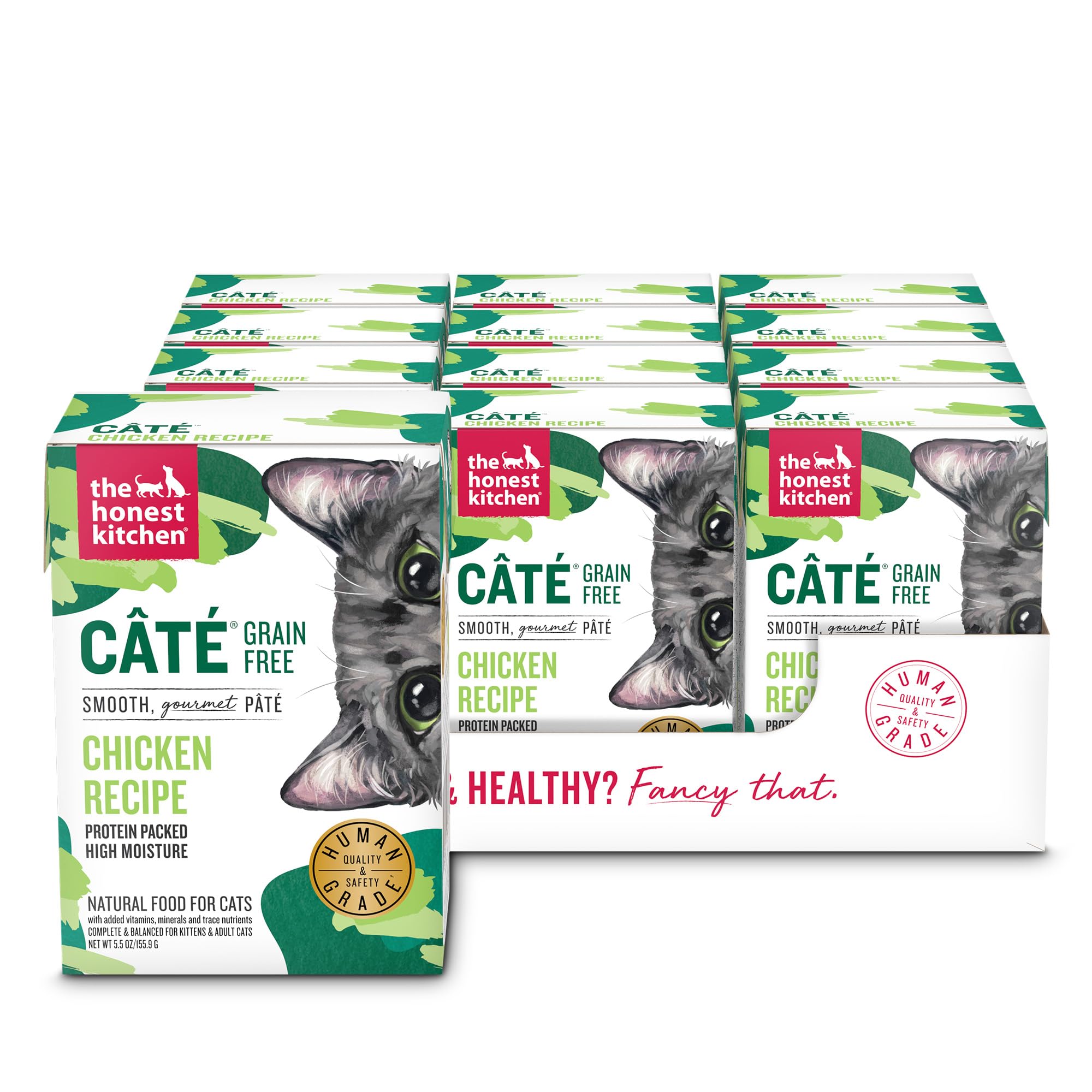 The Honest Kitchen chat pâté poulet grain-free pack12: repas humide pratique et savoureux